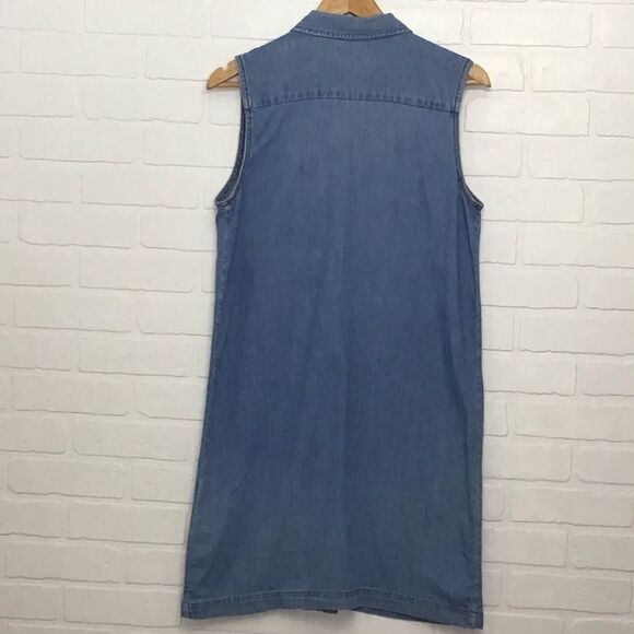 Levi’s Dress Sleeves Less Dress Tunic Denim Jeans In Small - Picture 6 of 11